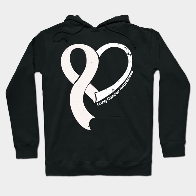 Lung Cancer Awareness Hope Love Heart Ribbon Happy Valentines Day Hoodie by BoongMie